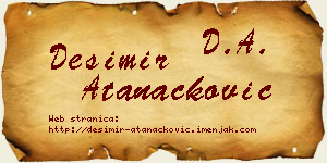 Desimir Atanacković vizit kartica